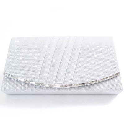 ラメ加工混麻風大き目パーティークラッチバッグ