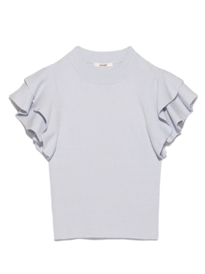 フリルスリーブニットプルオーバー