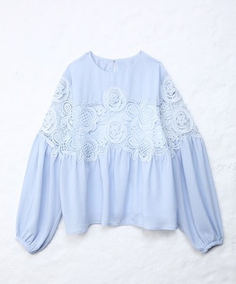 レース切り替えブラウス