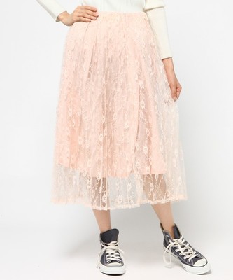 レースプリーツスカート