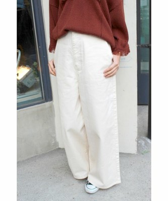 ハイウエスト ワイドデニムパンツ
