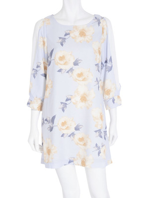 【DUO】 サイドシフォン大花ワンピース