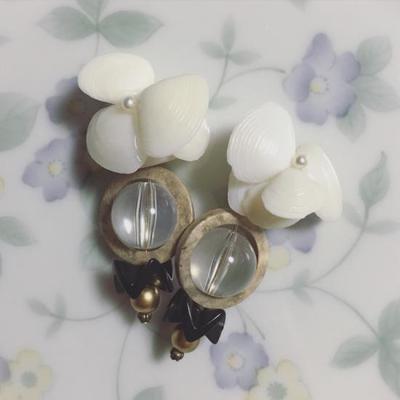 《 Pre-order 》Cigogne Big Shell flower earrings