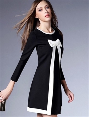 モノトーン フレアワンピース