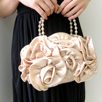 サテンローズパーティーバッグ