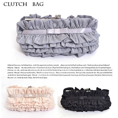 ティアードフリルパーティークラッチバッグ