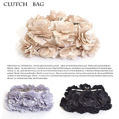 花びらモチーフがま口パーティークラッチバッグ