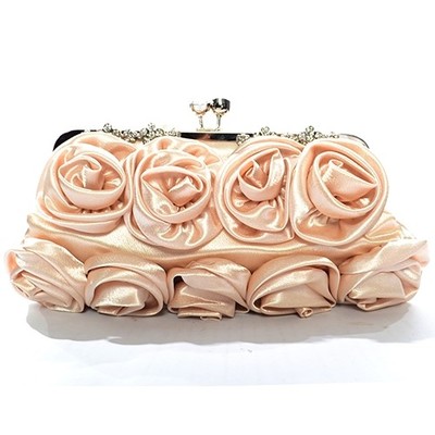 がま口薔薇モチーフパーティークラッチバッグ