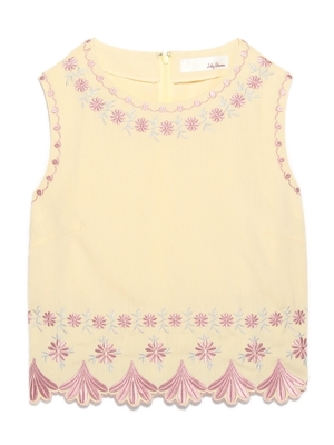 刺繍ノースリトップス