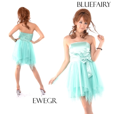 胸元ビーズビジューシフォンミニドレス