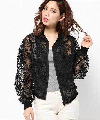 刺繍チュールカーデ