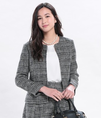 ViS（ビス） 【セットアップ対応商品】ツイードノーカラージャケット