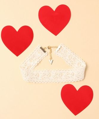 ハートシシュウレースチョーカー