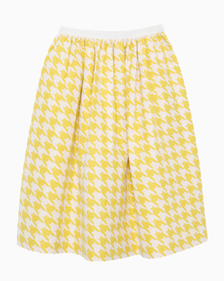 HOUNDTOOTH VOLUME SKIRT YELLOW