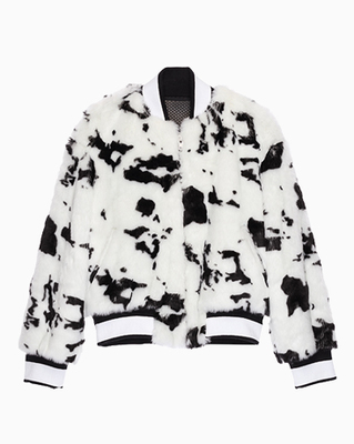 CAW PRINTED FAKEFUR JUMPER