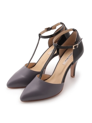 バイカラーTストラップパンプス