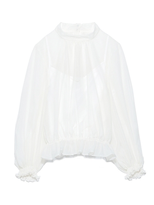 チュールボリュームブラウス