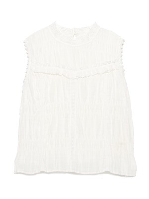 レース切り替えノースリブラウス