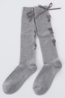 編み上げリボンルミーハイソックス