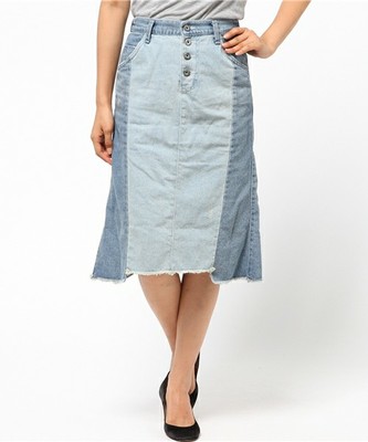 切り替えデニムスカート