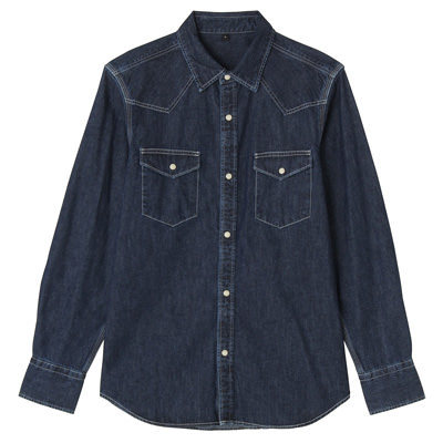 オーガニックコットンデニムウエスタンシャツ