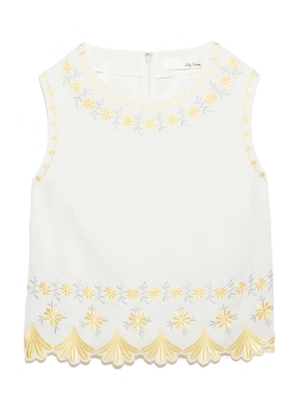 刺繍ノースリトップス