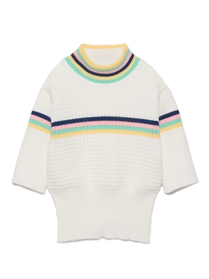 配色ニットトップス