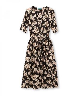 花柄デシンロングワンピース