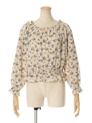 【ご予約】小花柄オフショルブラウス/F&A