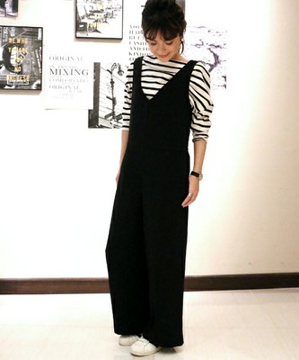 ≪2016S/S予約≫CARREMAN T/R ストレッチ サロペット◆