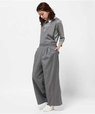 Vネックサロペットバギーパンツ