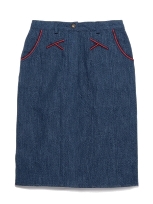 パイピング配色デニムタイトスカート