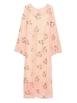 クロスステッチ刺繍ロングワンピ