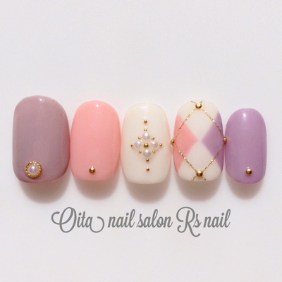 再販アーガイル♡ネイルチップ