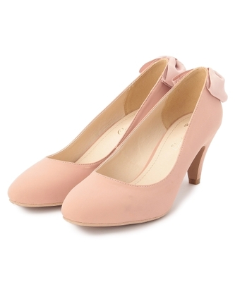 バックリボンマットパンプス