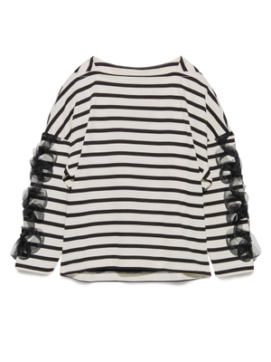 袖立体刺繍プルオーバー