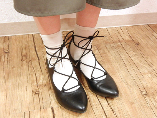 JB レースアップフラットパンプス（134-2059）