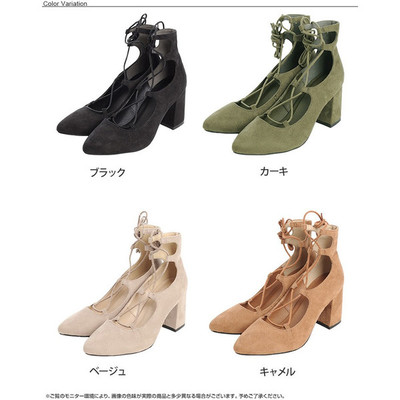 ポインテッドト レースアップフラットシューズ