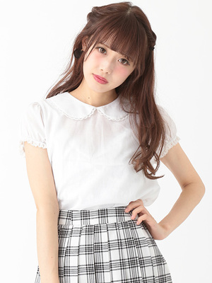 SSレーストリミングブラウス