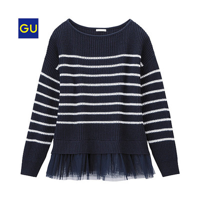 チュールコンビネーションセーター（長袖）