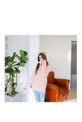 ベーシック配色タートルニット