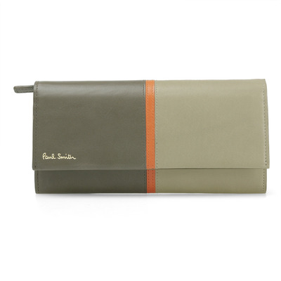 ブロックストライプ長財布