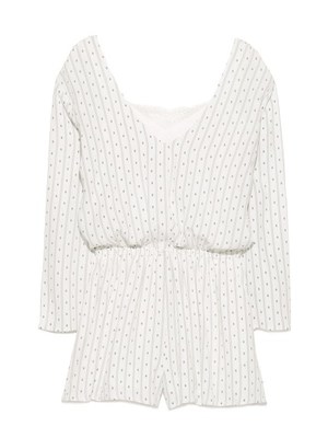 snidel （スナイデル）レースVネックロンパース