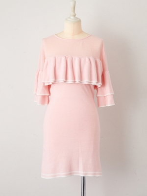 Rosarymoon （ロザリームーン）  フリリーニットワンピ