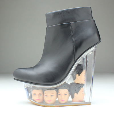 デザインクリアヒールブーツ