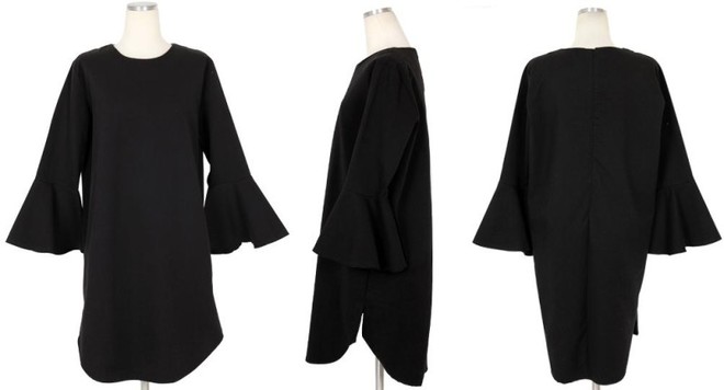 ラッフルフリル袖ワンピース