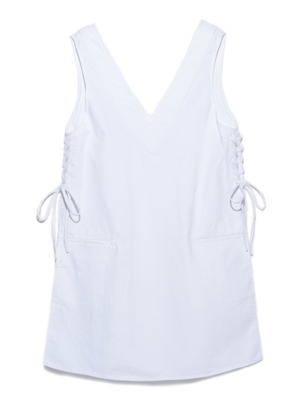 スリットデニムトップス