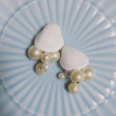 Cigogne souvenir earrings - pearl -