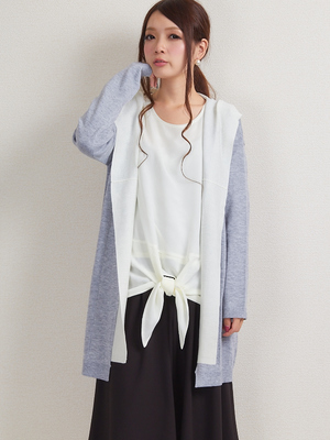 コーディガン×リボンブラウス