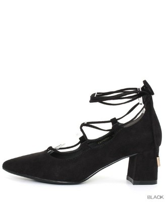 camille bis RANDA　ポインテッドトゥレースアップパンプス